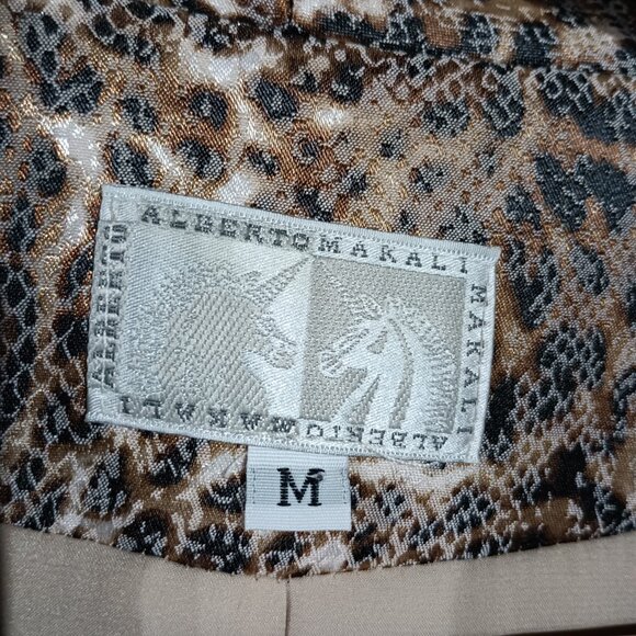 Alberto Makali Women's Leopard Print Open Jacket 3/4 Sleeves M - Picture 2 of 9